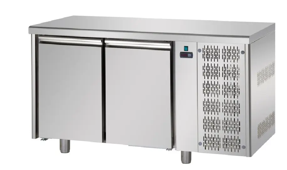JKS TF02MIDGN – S/ST. TWO DOOR REFRIGERATED COUNTER WITHOUT BACK SPLASH 