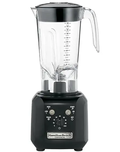 HAMILTON BEACH HBH 450  -  BAR BLENDER WITH PULSED AND TIMER  1.4 LTRS 600 WATTS,  BLACK  ,  DIM :? 15.4 x 22.9 x 43.2 cm 