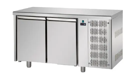 JKS TF02MIDGN – S/ST. TWO DOOR REFRIGERATED COUNTER WITHOUT BACK SPLASH 